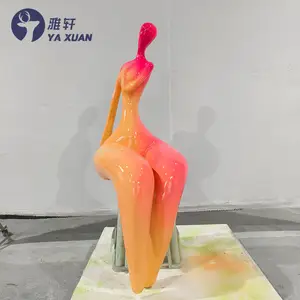 Escultura de resina corporal em fibra de vidro para decoração de mesa de hotel e casa, arte abstrata moderna personalizada