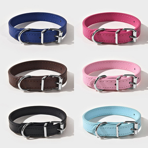 Pet <b>Collar</b> <b>Large</b> Size Waterproof Pu Leather Simple Style For <b>Dogs</b> And Cats Monochrome All Seasons - Product Image 1
