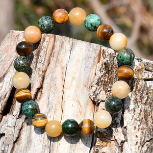 Vintage Natural Stone Agate Beaded Bracelet Fashion Treatment Handmade Jewelry for Women Uionen 663 - Product Image 1