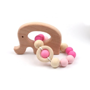 BRICOLAGE Bébé Molaire Hêtre Dentition Pour Animaux Naturelle Non toxique Perles de Silicone Molaire <span class=keywords><strong>Bracelet</strong></span> - Product Image 4