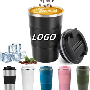 Bouteille d'eau promotionnelle personnalisée X527 avec logo, tasse à café isotherme en acier inoxydable double paroi, portable pour voiture, bureau, voyage, affaires - Product Image 1