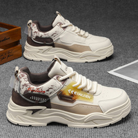 M0558 Nouvelles baskets pour hommes d'automne, respirantes, style britannique, chaussures tendance, polyvalentes, à semelle épaisse, chaussures de sport, chaussures de marche décontractées