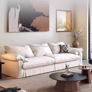 Canapé d'angle <span class=keywords><strong>en</strong></span> tissu trois places Wabi-sabi pour petit appartement, avec accoudoirs carrés et pieds <span class=keywords><strong>en</strong></span> bois, rembourrage <span class=keywords><strong>en</strong></span> éponge, écologique, pour usage hôtelier - Product Image 1