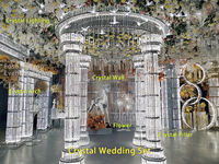 Arche de mariage ronde en métal doré de luxe, cadre de support pour décoration d'événement, scène et cérémonie