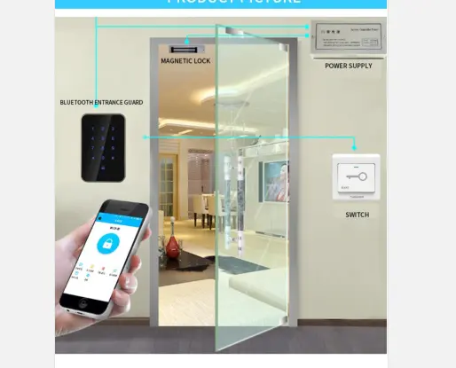 Leitor de acesso à porta, aplicativo inteligente bt com controle remoto