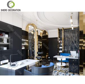 Mobilier haut de gamme pour salon de coiffure : Miroir de coiffeur sur mesure, station de travail, vitrine de présentation pour salon de beauté, mobilier pour salon de manucure - Product Image 3