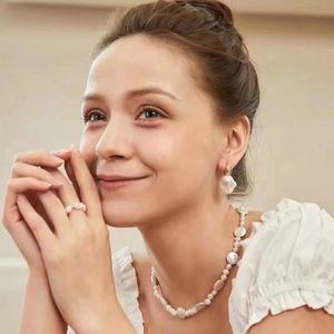 도매 <span class=keywords><strong>14k</strong></span> 골드 채워진 진주 체인 천연 담수 민물 바로크 진주 목걸이 남성용 여성용 - Product Image 6