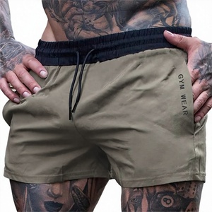 <b>Men's</b> Black Mid Waist Polyester <b>Shorts</b> with <b>Red</b> Drawstring Breathable Quick Dry Casual Gym Wear Logo on Front - Product Image 3