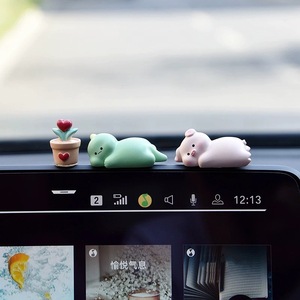 Creative Lying Down Zoo Mini Figurine Resin <b>Car</b> Decoration Cute Cartoon Animal <b>Ornament</b> For Vehicle Interior Decor - Product Image 4