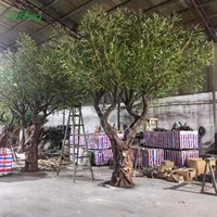 YRGLS4 Grand Arbre d'Olivier Artificiel en Plastique pour l'Extérieur, Grande Simulation d'Olivier Artificiel, Grand Faux Olivier