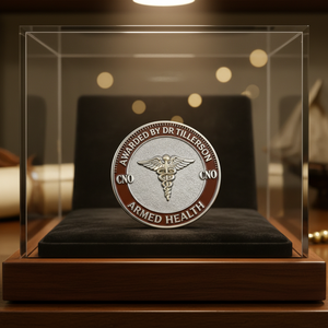 Moneda Conmemorativa de Desafío de Aleación de Zinc Pulida Bicolor con Esmalte y Grabado Tipográfico - Medalla Conmemorativa CNO de Salud Militar para Uso Médico - Product Image 2