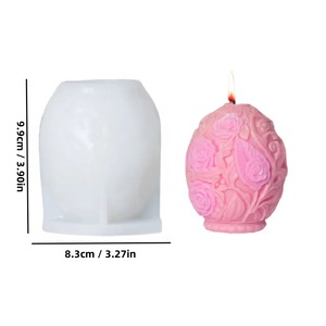 Floral Relief Easter Egg Mold For Candle Making Transparent White Silicone Mold Craft Decoration <b>DIY</b> <b>Kit</b> - Product Image 5