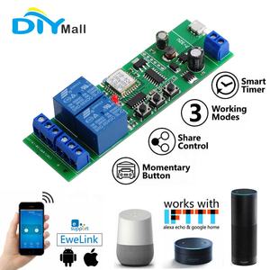 2 kanal DIY Wifi Smart Schalter Relais Modul Tipp Self-locking Verriegelung DC7-32V für Amazon Alexa Google Home eWeLink APP - Product Image 2