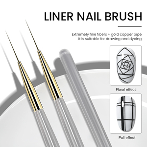 Pinceau à ongles ovale à poils frisés de marque privée, 18 mm, en poils de Kolinsky, pour rayures françaises, gel UV, outil de manucure DIY - Product Image 1