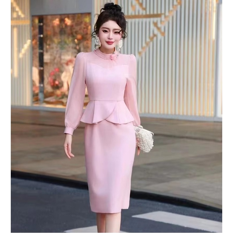 Deals Long Sleeve Peplum Dresses O-Neck Design, Plus Sizes | Alibaba.com