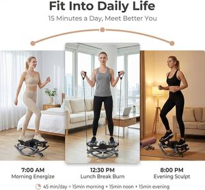 Home Rock Stepper U Stepper Twister Mini Pedal Stepper Machine Whole Body Fitness With <strong>Mat</strong> and Ropes - Product Image 2
