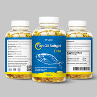 Gélules d'huile de poisson Oméga 3 haute puissance 100% naturelles certifiées Halal KOSHER EPA DHA rapport personnalisé Soutien santé cardiaque et cérébrale Vente en gros