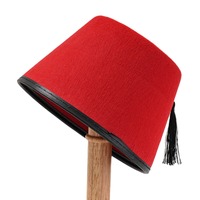Sombrero turco Tarboosh Dress up Costume Party Sombreros de disfraces marroquíes Sombrero de Fez verde con borla dorada