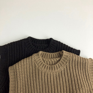 Ropa personalizada <span class=keywords><strong>para</strong></span> bebé y niña, suéter <span class=keywords><strong>de</strong></span> Color sólido, <span class=keywords><strong>chaleco</strong></span> <span class=keywords><strong>para</strong></span> bebé <span class=keywords><strong>de</strong></span> 0 a 5 años, 100% algodón, tejido a mano grueso - Product Image 5