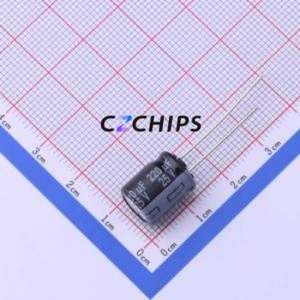 EEUTP1E221ตัวเก็บประจุอลูมิเนียมอิเล็กโทรไลติกผ่านรู D10xL12.5mm 220uF 20% 25V 580mA-100kHz - Product Image 1