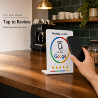 Carte de révision NFC, plaque acrylique imperméable et réinscriptible pour affichage des commentaires clients de restaurants et cafés