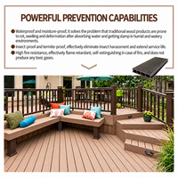 Planche de terrasse en WPC de qualité supérieure, imperméable, antidérapante, résistante aux UV, composite bois-plastique pour jardin, patio, terrasse