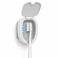 Stérilisateur de brosses à dents UV-C portable sans fil avec mini-boîte de désinfection intégrée pour les voyages d'affaires et la maison