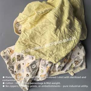 Lot de chiffons industriels multicolores 20 pièces en coton recyclé clair, parfaits pour le nettoyage des machines - Product Image 4