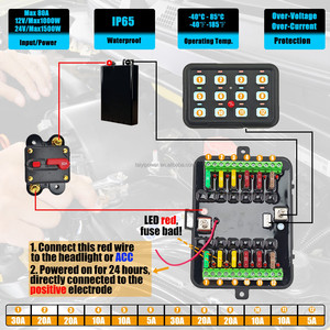 Auto Dimmable LED rétro-éclairé 12 Gang RGB panneau de commutation avec télécommande sans fil 24V 80A SSR Circuit relais boîtier de commande - Product Image 6