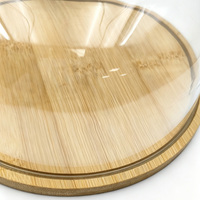 Supports à gâteaux ronds et carrés en bois de bambou pour mariages et événements, présentoirs à gâteaux avec couvercle pour décoration de mariage
