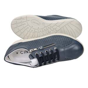 Sneakers Morbide da Donna Cinzia in Pelle Blu con Zeppa e Cerniera, Scarpe Casual - Product Image 6
