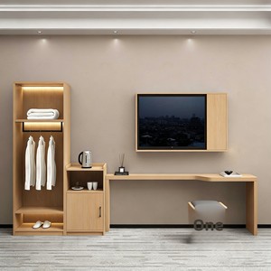 Juego de Muebles de Cuero Genuino para Habitación Doble Estándar de Hotel Económico, Cama Moderna Minimalista con Almacenamiento y Mesita de Noche - Product Image 2