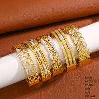 Bracelet haut de gamme en acier inoxydable plaqué or 18 carats, motif papillon géométrique cercle creux, orné de zircons