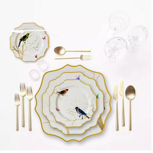 Hot Sale Cheap Ceramic Dinner Set <b>Dinnerware</b> with butterfly Design Royal Vajillas Ceramic Plates for Luxury Wedding Rental - Product Image 6