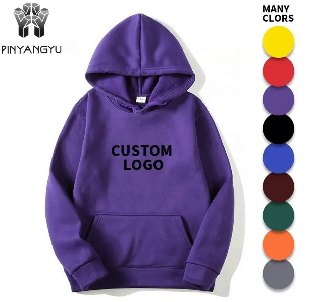 Sudaderas con capucha de peso pesado de otoño e invierno, felpa impresa personalizada y color sólido grueso, marca de moda para hombres personalizada