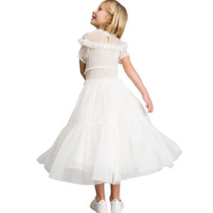 2025 primavera abiti di moda per ragazza personalizzati boutique bella manica corta per bambini abito bianco <span class=keywords><strong>maxi</strong></span> abito semplice da festa per ragazza - Product Image 2