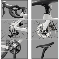 BXT Carbon Gravelbike 700C mit Vollständig Interner Zugführung, Scheibenbremse und Shimano 105 R7000 2*11-Gang Schaltung – Rennrad/Gravel-Fahrrad