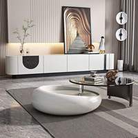 Meja Kopi Minimalis Modern Dapat Diperpanjang dan Dikonversi untuk Apartemen Kecil Ruang Tamu Desain Mewah Ringan dengan Permukaan Kaca Tempered dan Kayu
