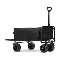Chariot à grande roue en acier inoxydable à quatre roues avec poignée réglable, grande capacité, pliable, portable, robuste, pour le shopping, OEM