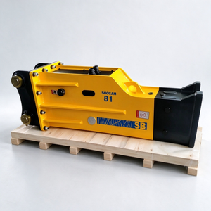 Casse-pierre hydraulique SOOSAN SB81 de type boîte, silencieux, avec autocollant bleu, pour excavatrice de 18 à 26 tonnes, démolition, construction - Product Image 1
