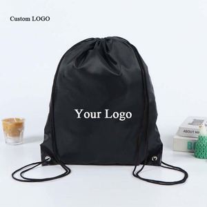 Eco-Friendly Custom Logo Polyester <b>Drawstring</b> Bag, Promotional Sport <b>Backpack</b>, Water-Resistant Church Gift - Product Image 1