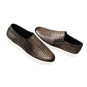 Men's Trendy Full-Grain Leather Slip-On Walking Shoes British Retro Korean-Style Handmade Sporty-Casual Comfort Breathable Print - Product Image 4