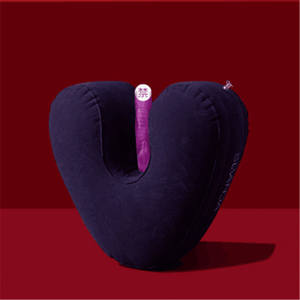 Надувная U-образная подушка для секса с глубокими позициями, розовая/синяя, с насосом в комплекте, для пар, 42x45x27 см - Product Image 5