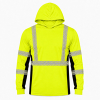 Chemise de sécurité à manches longues à haute visibilité avec capuche, conforme à la norme ANSI ISEA 107-2010, tissu respirant à séchage rapide, réfléchissant, vêtements de travail OEM unisexe
