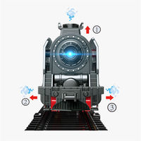 Nouveauté Creative DIY Assemblage En Plastique Fente À Vapeur Véhicule Ferroviaire Locomotive Modèle Électrique Musique Lumière Piste Fumée Train Jouet Ensemble