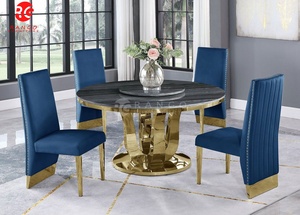 Esszimmer runder Esstisch Set Glas moderner Esstisch und 6 Stühle