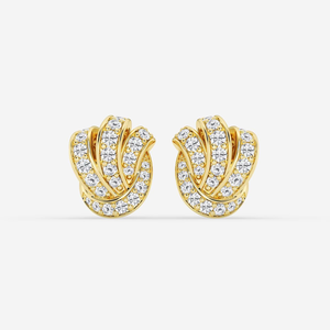 Elegant 1 1 2 Ctw Round Lab Grown Diamond Pave <b>Knot</b> Stud <b>Earrings</b> With Brilliant Sparkle Ethical Luxury Jewelry For Women - Product Image 5