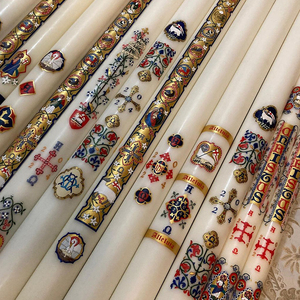 AIKUN all'ingrosso pastello decalcomania pilastro candele bianco non profumate candele religiose per uso della chiesa di Pasqua - Product Image 2