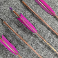 Flèches en carbone pur à grain de bois, avec plumes de 6,2 mm de diamètre intérieur, spine 400-600, 3 ou 4 ailettes, flèches finies pour tir à l'arc