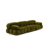 Canapé-Lit Sectionnel Modulaire de Luxe pour Salon, Fauteuil Inclinable Capitonne en Tissu Bouclé Teddy ou Velours, Couleur Personnalisée - Design Mario Bellini